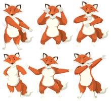 Fox-karakter danspositie vector