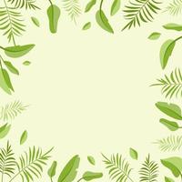 groen frame met palmbladeren en lege ruimte vector