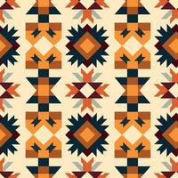 abstract meetkundig naadloos patroon in herfst kleuren. vector illustratie. ontwerp voor sjaal, deken, tapijt, andere modern kleding stof afdrukken.