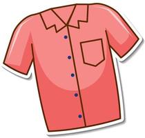 stickerontwerp met roze shirt geïsoleerd vector