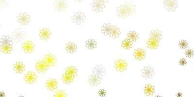 lichtgroene, gele vector natuurlijke achtergrond met bloemen.