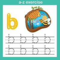 alfabet letter b-bee oefening, papier knippen concept vectorillustratie vector