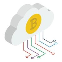 bitcoin cloud-technologie vector