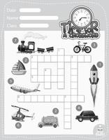 sjabloon voor kruiswoordpuzzels over transport vector