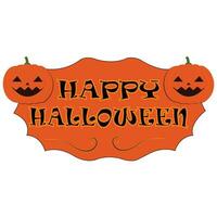 halloween pompoen met tekst vector donker oranje kleur geïsoleerd ontwerp Aan wit achtergrond
