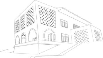 3d illustratie van gebouw project vector