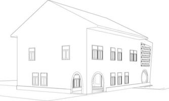 3d illustratie van gebouw project vector