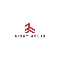 abstract brief r en h logo met huis symbool icoon vector in rood kleur geïsoleerd Aan een wit achtergrond toegepast voor echt landgoed logo ontwerp inspiratie sjabloon