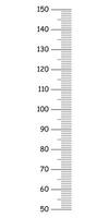 kinderen hoogte tabel van 50 naar 150 centimeter. sjabloon voor muur groei sticker geïsoleerd Aan een wit achtergrond. vector gemakkelijk illustratie. meter muur of groei heerser.