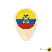 kaart wijzer met vlag van Ecuador. oranje abstract kaart icoon. vector