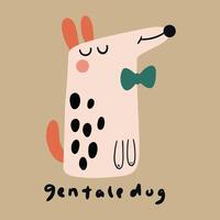 hand getekend schattig tekenfilm hond illustratie vector