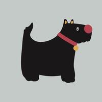 hand getekend schattig tekenfilm hond illustratie vector