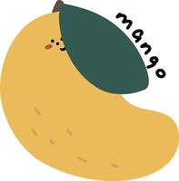 hand- getrokken tekenfilm fruit illustratie mango vector