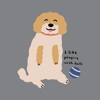 hand getekend schattig tekenfilm hond illustratie vector