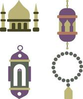 Ramadan kareem icoon set. geïsoleerd Aan wit achtergrond vector