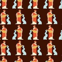 naadloos patroon van oude Griekenland. een vrouw met een kruik. vector