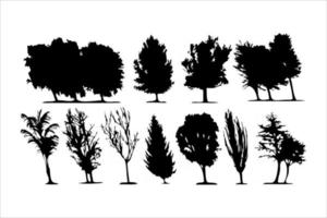 set van boom silhouetten vector