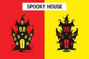 halloween spookachtig huis vector silhouet