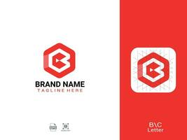 b c zeshoek modern brief logo vector