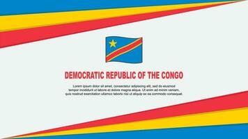 democratisch republiek van de Congo vlag abstract achtergrond ontwerp sjabloon. democratisch republiek van de Congo onafhankelijkheid dag banier tekenfilm vector illustratie. democratisch republiek van de Congo ontwerp