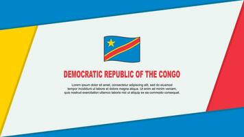 democratisch republiek van de Congo vlag abstract achtergrond ontwerp sjabloon. democratisch republiek van de Congo onafhankelijkheid dag banier tekenfilm vector illustratie. democratisch republiek van de Congo banier