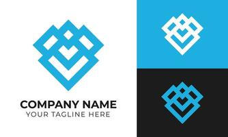 modern minimaal monogram bedrijf logo ontwerp sjabloon voor uw bedrijf vrij vector
