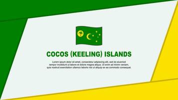 cocos eilanden vlag abstract achtergrond ontwerp sjabloon. cocos eilanden onafhankelijkheid dag banier tekenfilm vector illustratie. cocos eilanden banier