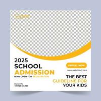 school- toelating sociaal media post ontwerp sjabloon, school- toelating promotionele banier sjabloon vector