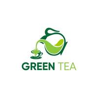 groen thee pot vector logo