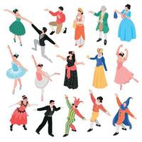 isometrische balletdansers instellen vectorillustratie vector