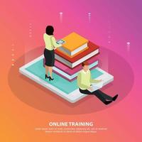 online training isometrisch ontwerpconcept vectorillustratie vector