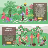 botanische tuin horizontale banners vector illustratie