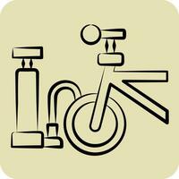 icoon lucht pomp verwant naar fiets symbool. hand- getrokken stijl. gemakkelijk ontwerp bewerkbaar. gemakkelijk illustratie vector