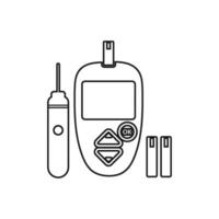 diabetisch toezicht houden gereedschap lijn icoon. bewerkbare vector symbool illustratie.