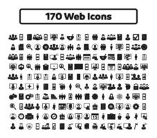 170 web icoon set. vlak stijl vector eps.