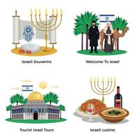 Israël concept pictogrammen instellen vectorillustratie vector