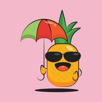 schattig ananas karakter vector ontwerp