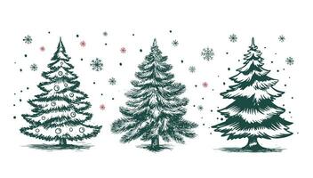 kerstboom hand getekende illustratie vector