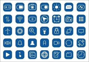 mobiele pictogrammen, smartphoneborden, vierkanten, symbolen vector