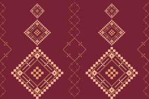 inheems ikat stof.aztec geometrisch kunst ornament ontwerp voor tapijt,behang,kleding,verpakking,textiel.damast stijl patroon voor textiel en decoratie.naadloos patroon in stam. vector