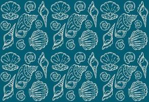 shell vector textiel patroon, onderwater wezens patroon