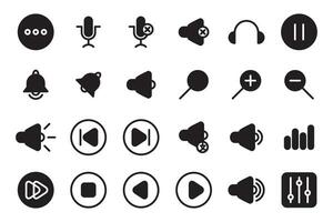 divers zwart en wit pictogrammen van divers types vector