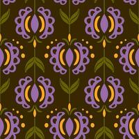 bloemen in Scandinavisch of Slavisch stijl. vector botanisch illustratie. naadloos patroon in aards tonen. voor behang, het drukken Aan kleding stof, inpakken, achtergrond.