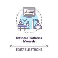 offshore platformen en schepen concept icoon vector