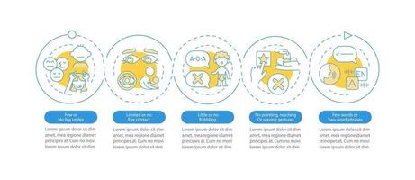 asperger-tekens in vector infographic sjabloon voor kinderen