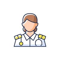 cruiseschip verpleegster rgb kleurenpictogram vector