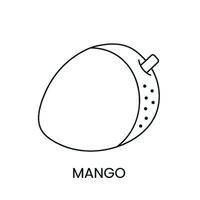 mango lijn icoon in vector, fruit illustratie vector