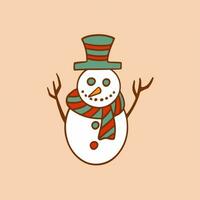 Kerstmis sneeuwman symbool. sociaal media na. Kerstmis decoratie vector illustratie.
