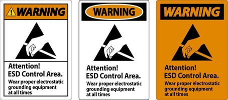 waarschuwing teken aandacht esd controle Oppervlakte slijtage gepast elektrostatisch aarding uitrusting Bij allemaal keer vector