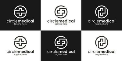 medisch logo ontwerp creatief lijn icoon vector illustratie